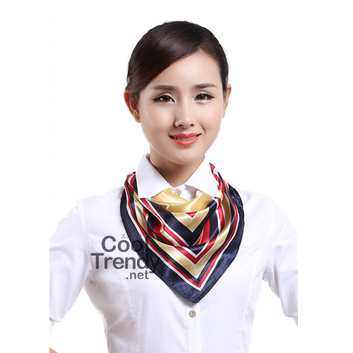 ผ้าพันคอจัตุรัส ผ้าพันคอ uniform รหัส S18 - size 60 x 60 cm