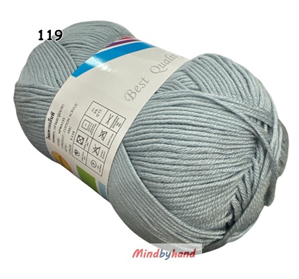 ไหมพรม คอตตอลมายด์ รหัสสี 119 สีเทาอ่อน