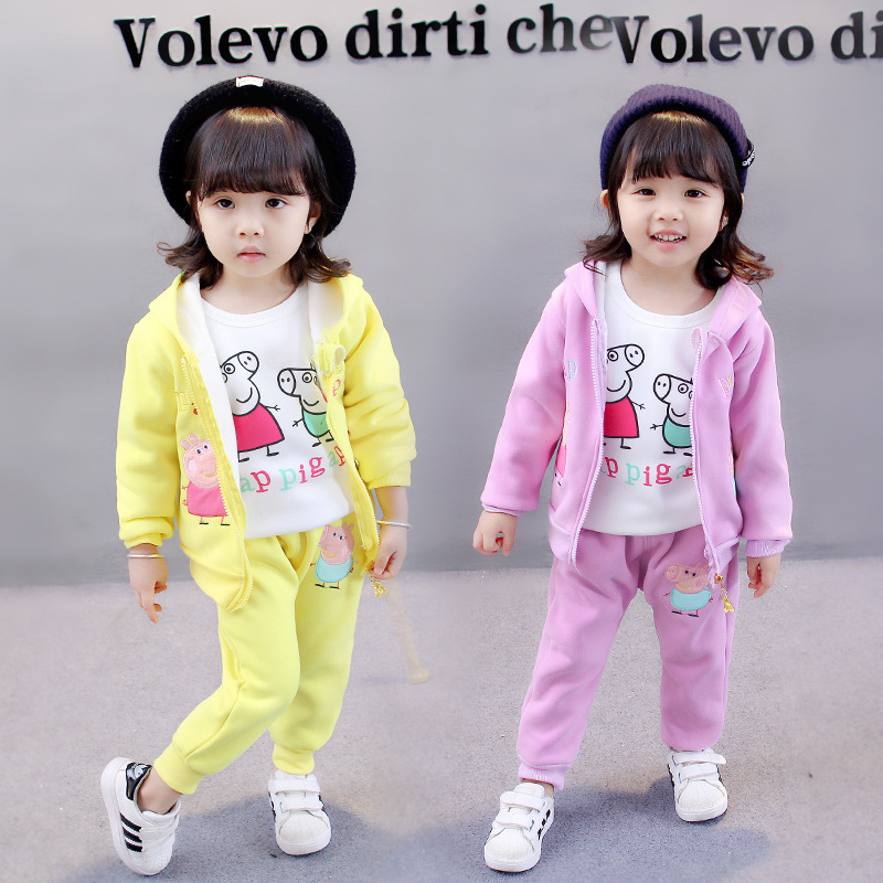 ha202 เสื้อ+กางเกง(3ชิ้น) ผ้าหนากันหนาว size 80-110 4 ตัวต่อแพ็ค