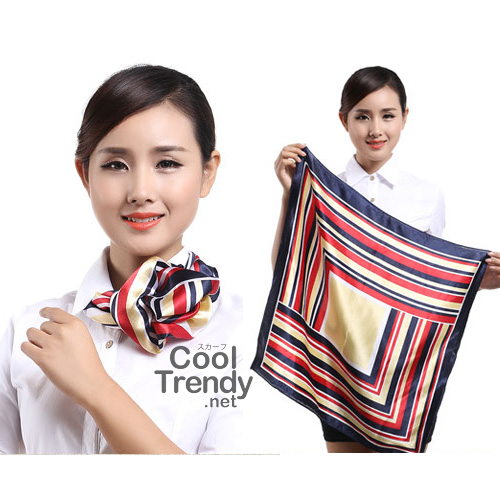 ผ้าพันคอจัตุรัส ผ้าพันคอ uniform รหัส S18 - size 60 x 60 cm