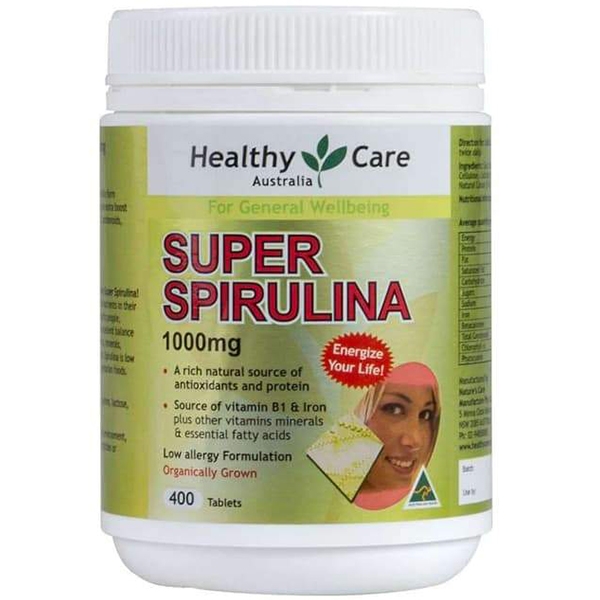 พร้อมส่งฟรี สาหร่ายสไปรูลิน่า Healthy Care Super Spirulina 1000mg