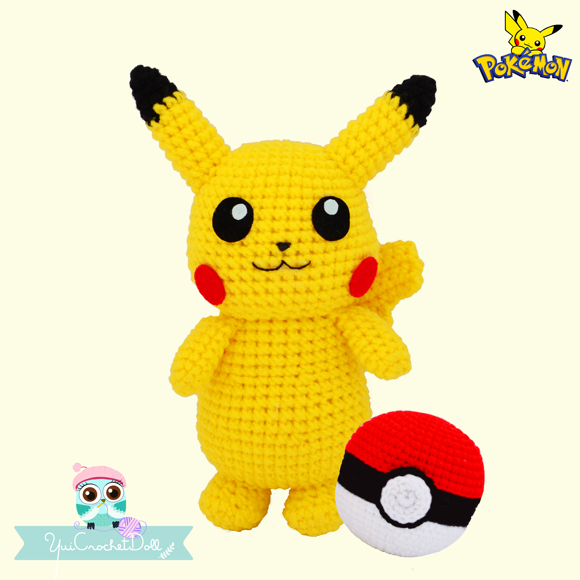 ตุ๊กตาถัก ปิกาจู Pikachu Pokemon
