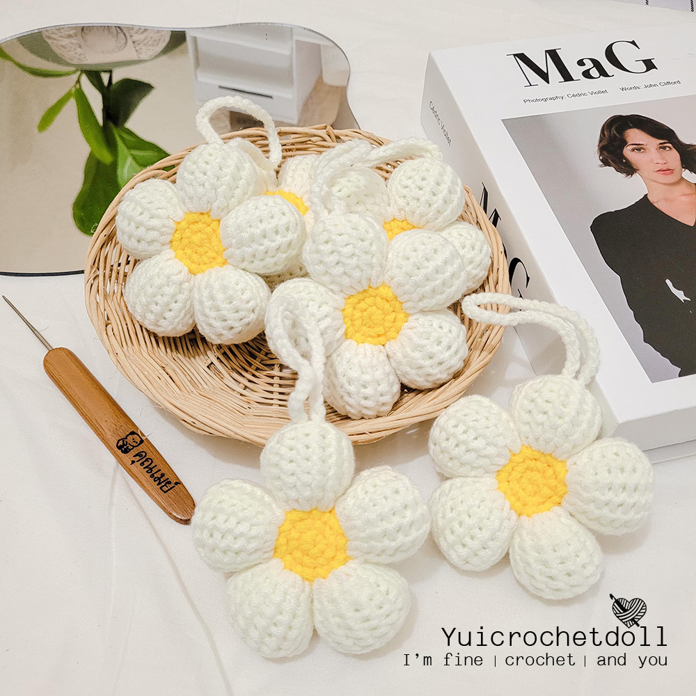 พวงกุญแจห้อยกระเป๋าดอกไม้ ✿ 100% Hanamade ไหม Cotton Milk น้องน่ารัก นุ่มนิ่ม พร้อมจัดส่ง