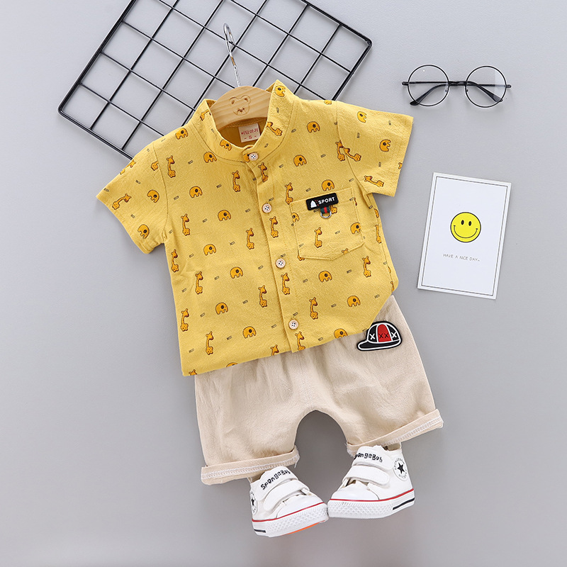 ha682 เสื้อเชิร์ต+กางเกง size 80-110 4ตัวต่อแพ็ค