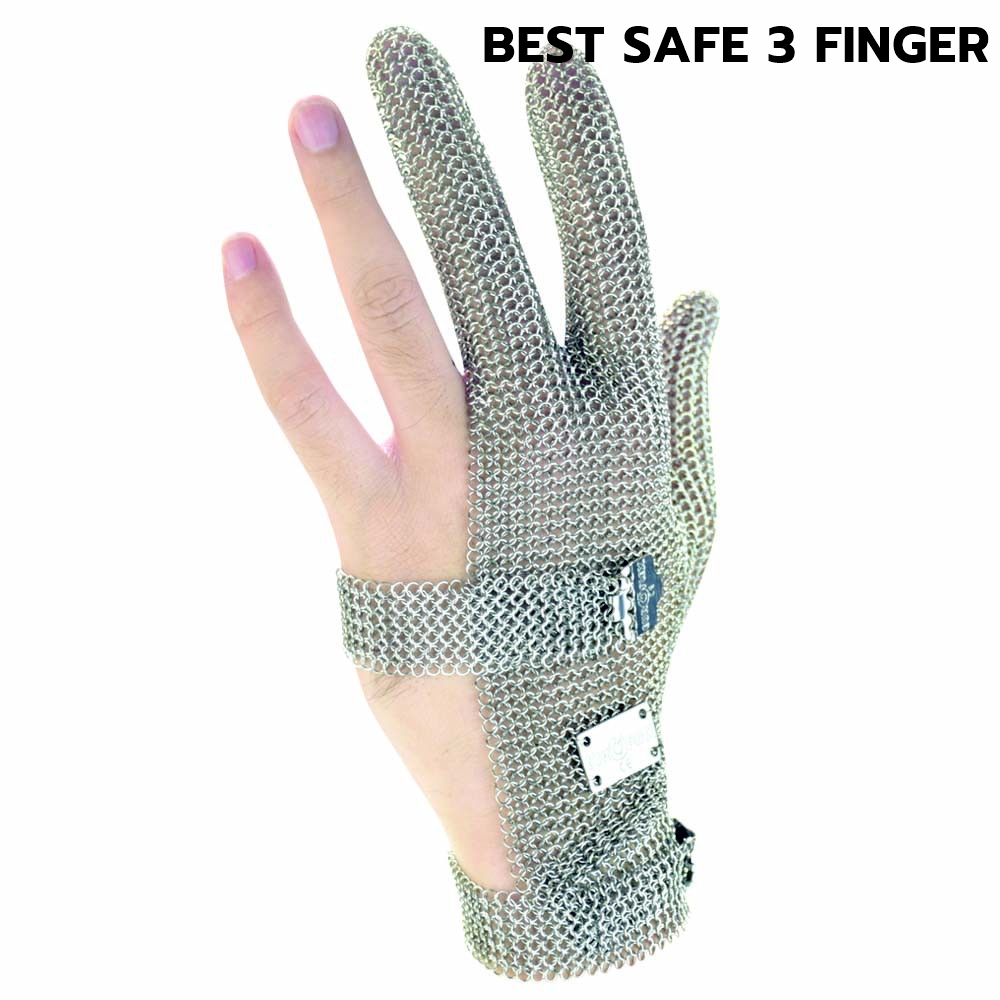 ถุงมือแสตนเลส 3 นิ้ว BEST SAFE (ราคาต่อข้าง)
