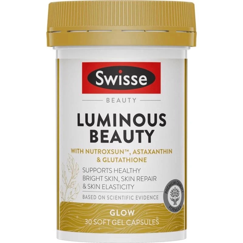 พร้อมส่ง บำรุงผิวให้สดใส เปล่งปลั่ง Swisse Beauty Luminous Beauty 30 Soft Gel Capsules