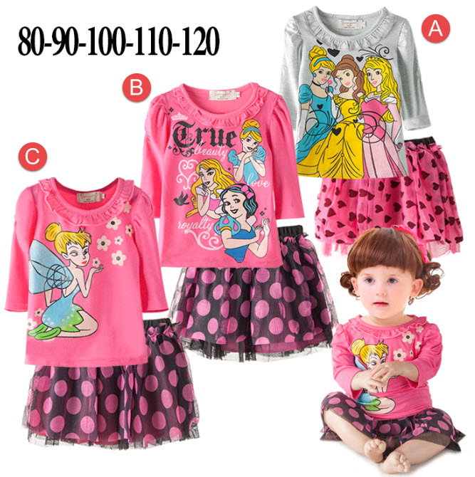 km1943 ชุดเด็ก เสื้อ+กระโปรง 5 ตัวต่อแพ็ค