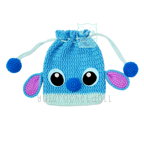 แพทเทิร์นกระเป๋าหูรูดไหมพรม ชุด 1 Drawstring Crochet Bag Pattern 1