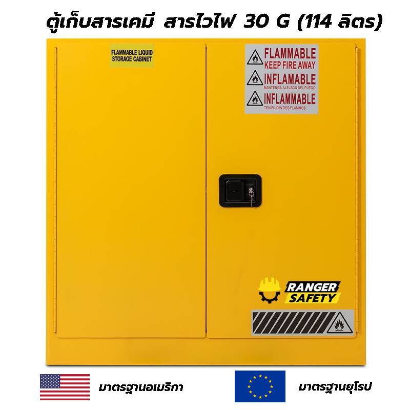 ตู้เก็บสารเคมี สารไวไฟ 30 G มาตรฐาน USA Size : 112*109*46(H*W*D/CM)