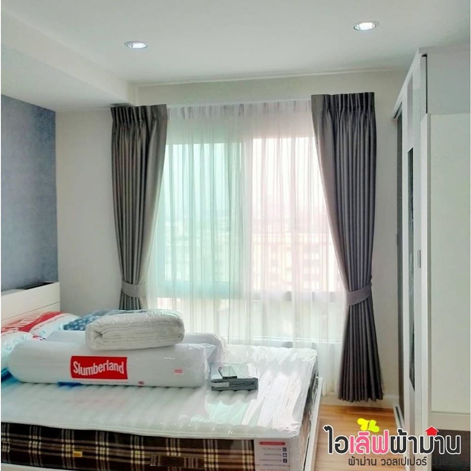 [C220] Cool Condo Rama7 ม่านจีบ+ผ้าโปร่ง มู่ลี่อลูมิเนียม วอลเปเปอร์ มุ้งลวด