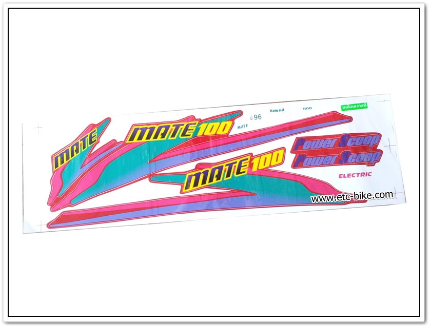 สติ๊กเกอร์ MATE100 ปี 96 ติดรถสีแดง