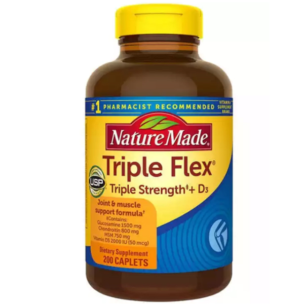 พร้อมส่งฟรี รักษาอาการเสื่อม Nature Made TripleFlex Triple Strength 200 Caplets
