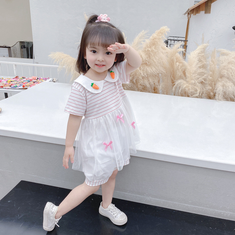 ha1496 เดรส+กางเกง size 80-110 จำนวน 4 ตัวต่อแพ็ค