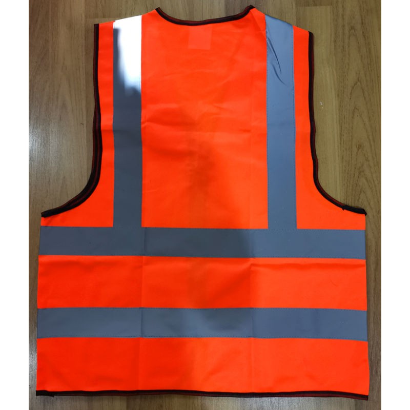 เสื้อกั๊กสะท้อนแสงผ้ายืด + ไฟเบอร์เคมีเรืองแสงสีเหลือง มีสีส้ม และสีเขียว