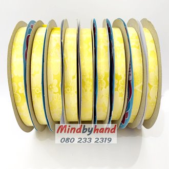 ริบบิ้นพับเหรียญโปรยทาน ลายดอกไม้