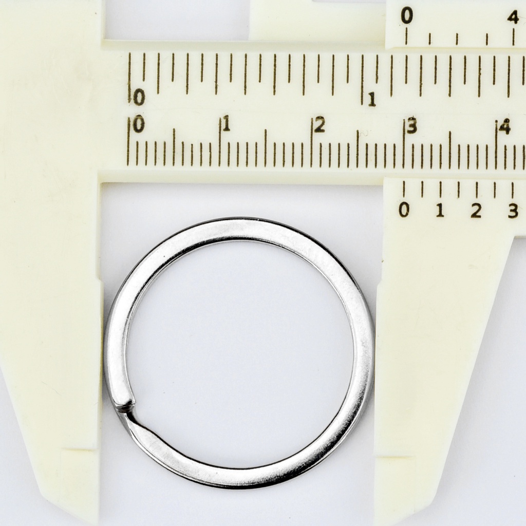 ห่วงพวงกุญแจแบบแบน อะไหล่พวงกุญแจ สีเงิน Nickel plated flat key rings DIY Craft ᵔᴥᵔ