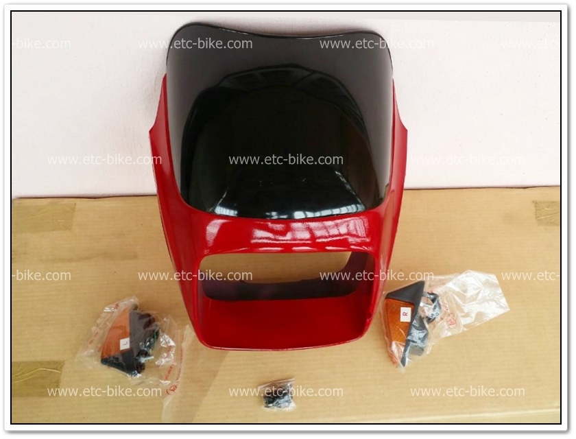 หน้ากาก+บังไมล์ พร้อมไฟเลี้ยว GTO/4 สีแดงใหม่