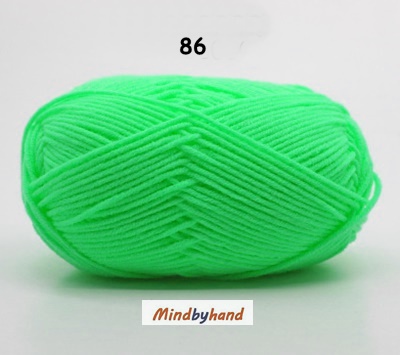 Milk Cotton เส้น4ply สีพื้น 86 Fluorescent green