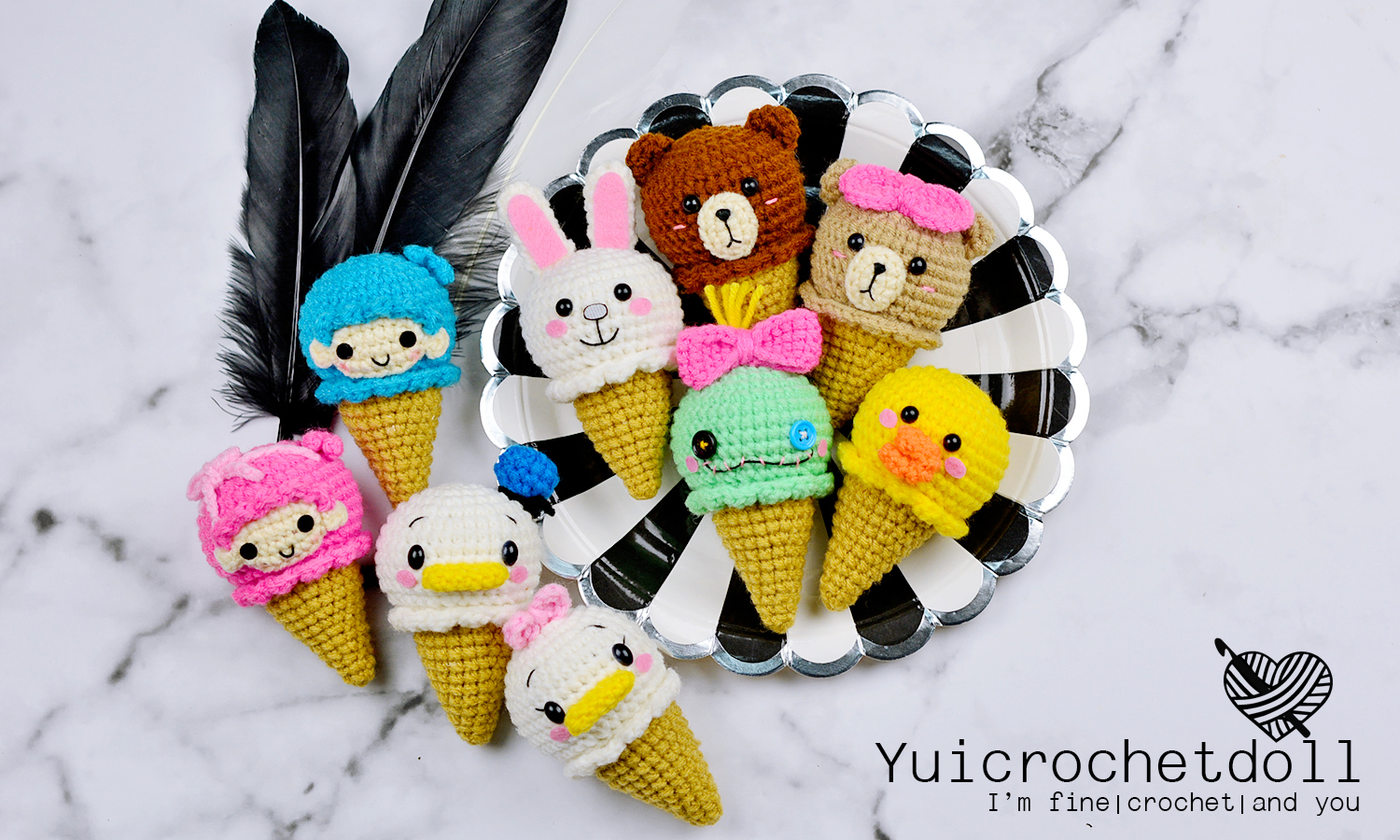 แพทเทิร์นไอศครีมโคนโครเชต์ ชุด 1