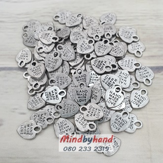 ป้ายเหล็กแฮนด์เมค รูปหัวใจ สีเงิน / สีรมควัน