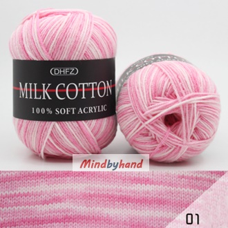 Milk Cotton เส้น4ply สีเหลือบ M01