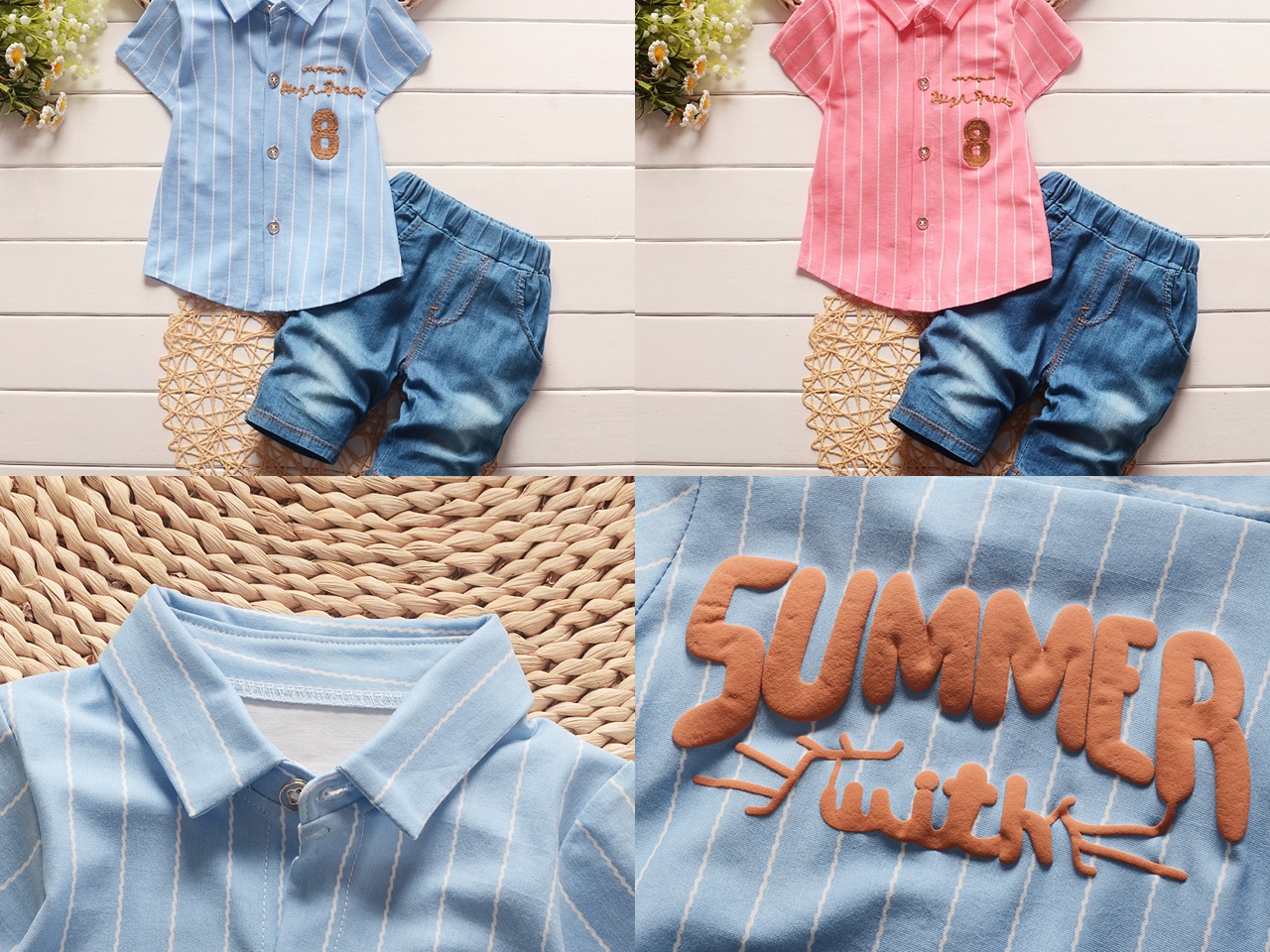 ha264 เสื้อ+กางเกง size 80-110 4 ตัวต่อแพ็ค