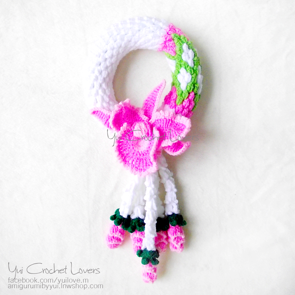 พวงมาลัยดอกแคทรียาไหมพรม SIZE L แบบที่ 1