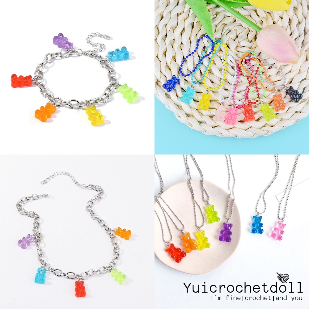 จี้เรซิ่นหมีจอลลี่แบร์ Cute Jolly Cartoon Bear Pendant Charms สําหรับทําเครื่องประดับ Diy [พร้อมส่งในไทย)