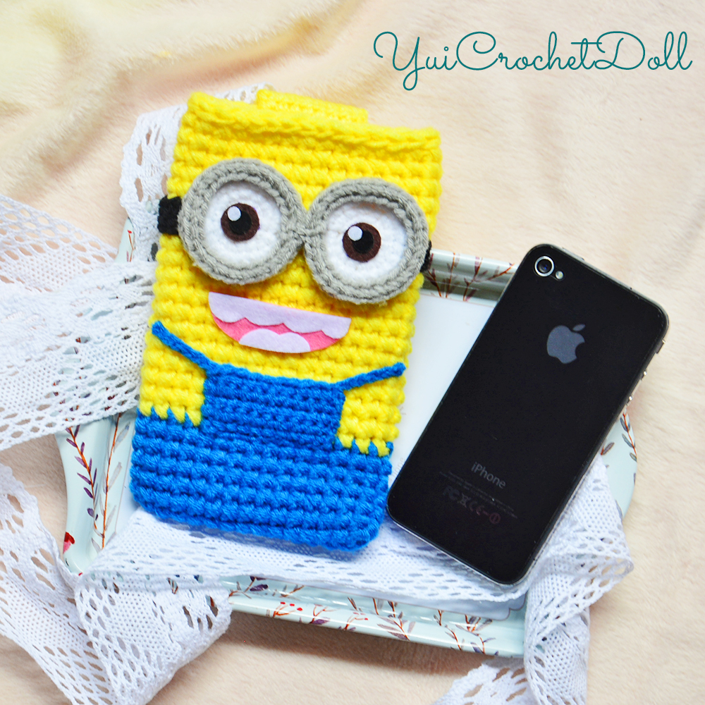 ซองใส่โทรศัพท์มือถือไหมพรม มินเนี่ยน