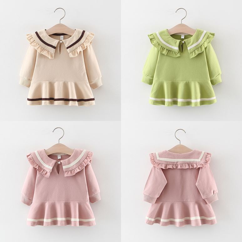 my2254 เดรสแขนยาว size 80-120 จำนวน 5ตัวต่อแพ็ค