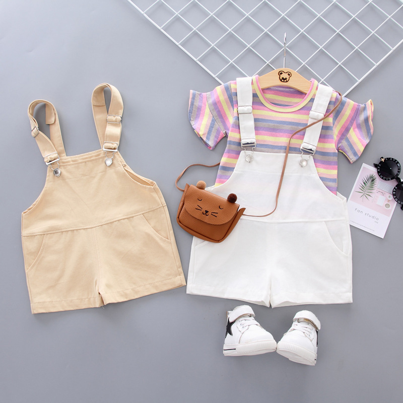 ha1040 เสื้อยืด+กางเกงเอี๊ยม size 80-110 จำนวน 4 ตัวต่อแพ็ค