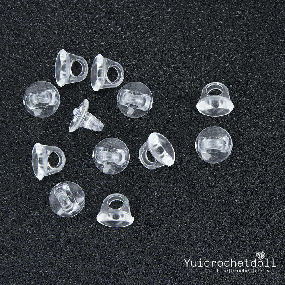 แป้นกระดุมใส แป้นติดหลังเรซิ่น ขนาด 7 มิล ใช้ติดชิ้นงาน ทำรูร้อยเชือก DIY Craft ᵔᴥᵔ