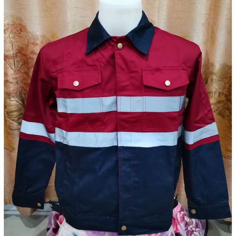 เสื้อช็อป เสื้อช่าง เสื้อใส่ทำงาน แขนยาวรุ่นกระดุมทองทูโทน Size S-6XL