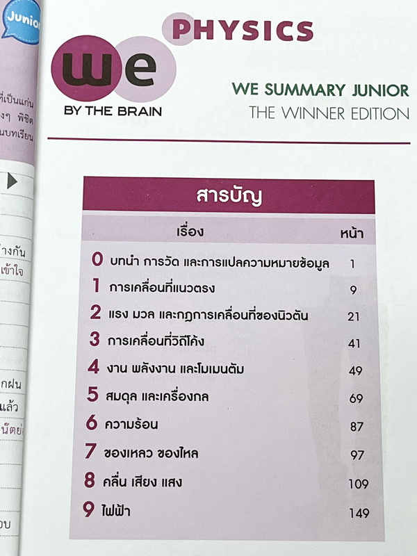 ►หนังสือสรุป ม.ต้น◄ We Summary The Winner Edition หนังสือกวดวิชาสรุปเนื้อหาฟิสิกส์ ม.ต้น ครบทั้งหมดทุกบท อ่านเข้าใจง่าย มีรูปภาพ แผนภาพ ไดอะแกรม Mind Mapping มีสรุปสูตรและเทคนิคลัดเยอะมาก เหมาะสำหรับนักเรียนชั้นม.ต้น ที่กำลังเตรียมความพร้อมเพื่อสอบทำเกรดเ