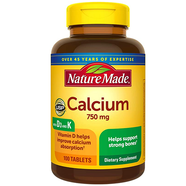 พร้อมส่งฟรี วิตามินแคลเซียม Nature Made Calcium 750mg. with Vitamins D and K 300เม็ด