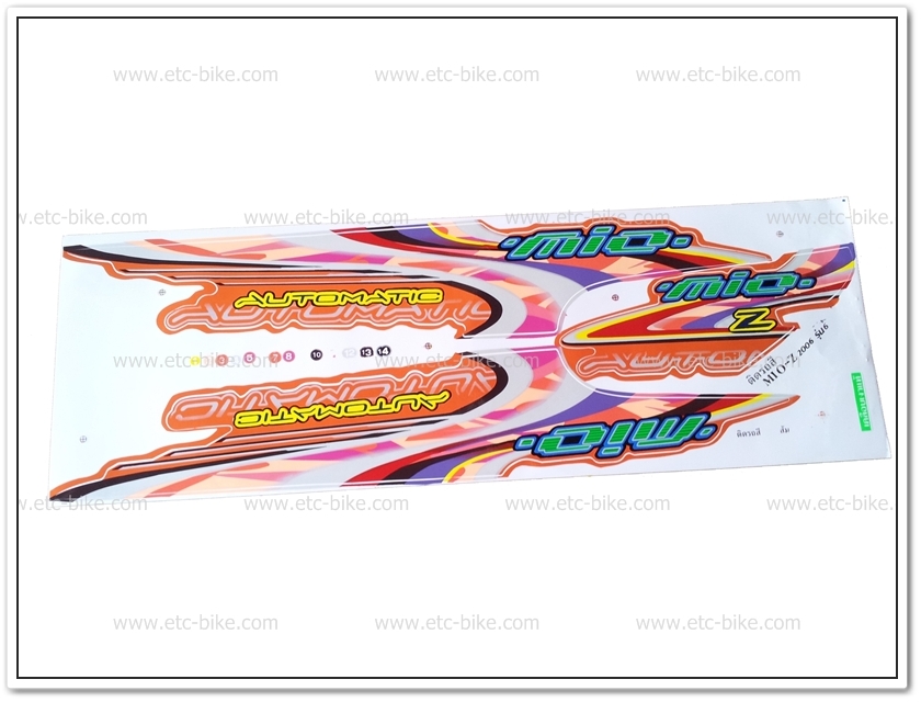 สติ๊กเกอร์ MIO-Z ปี 2006 รุ่น 6 ติดรถสีส้ม