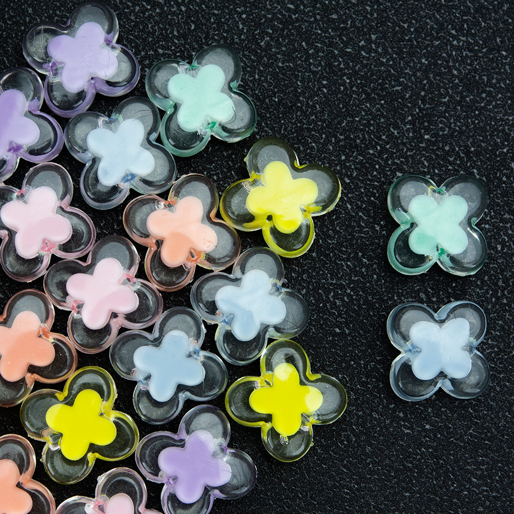 ลูกปัดอะคริลิคโทนใส Clear Beads ดอกไม้ ดาว หัวใจ แคนดี้ สําหรับทําเครื่องประดับ DIY Craft╭♥