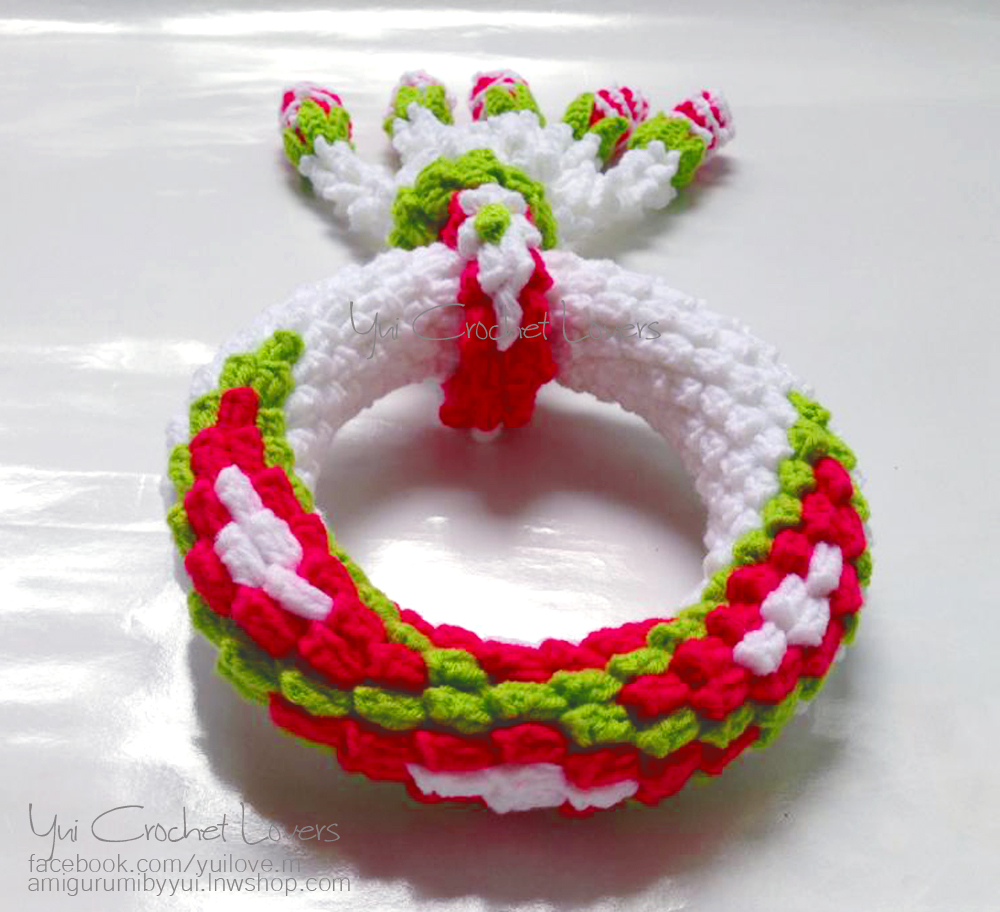 พวงมาลัยไหมพรมแบบมีลาย 3 Size L