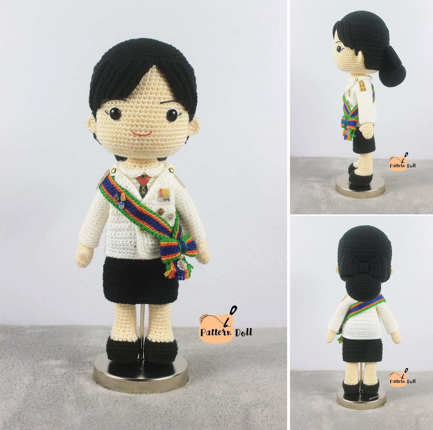 หนังสืองานฝีมือตุ๊กตาถักโครเชต์ชุดราชการไทย