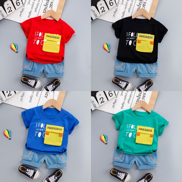 ha1468 เสื้อ+กางเกง size 80-110 จำนวน 4 ตัวต่อแพ็ค