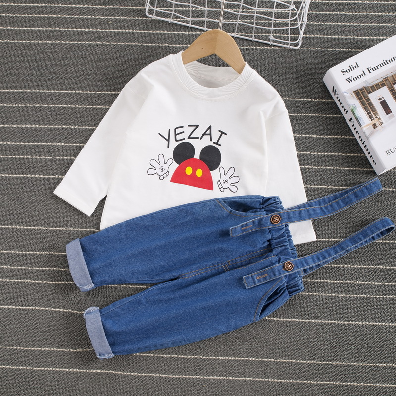 ha1241 เสื้อ+กางเกงเอี๊ยมยีนส์ size 80-120 จำนวน 5 ตัวต่อแพ็ค