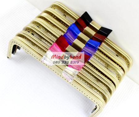 ขอบกระเป๋าปิ๊กแป๊ก ที่บิดโบว์สี ขนาด 8 นิ้ว