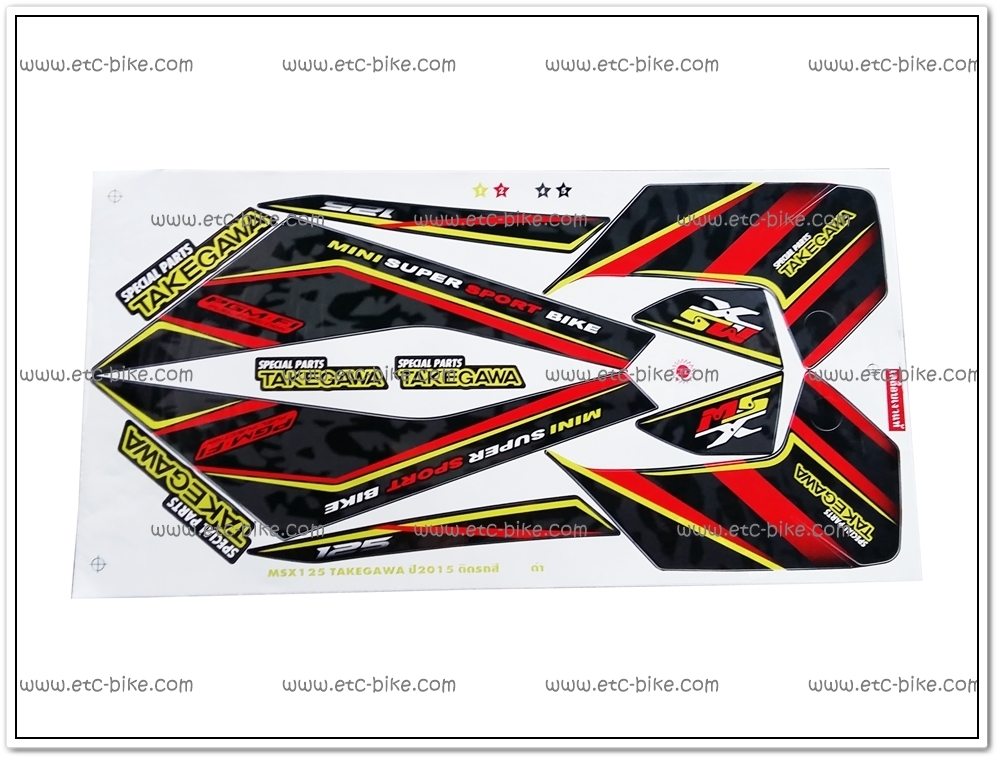 สติ๊กเกอร์ MSX-TAKEGAWA ปี 2015 ติดรถสีดำ