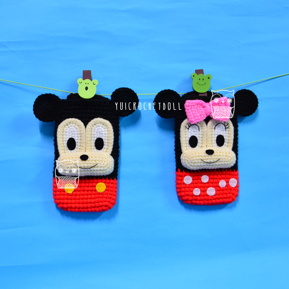 ซองใส่โทรศัพท์มือถือไหมพรม มินนี่เม้าส์