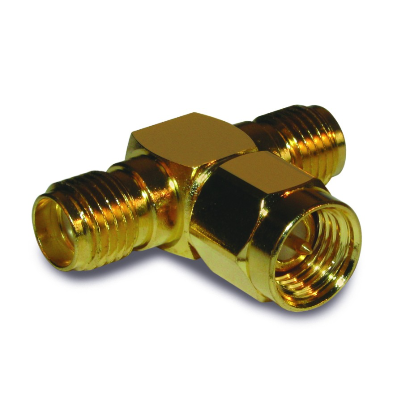 ข้อต่อสามทาง sma f ไม่มีเข็ม / sma m มีเข็ม / sma f ไม่มีเข็ม (sma T connector)