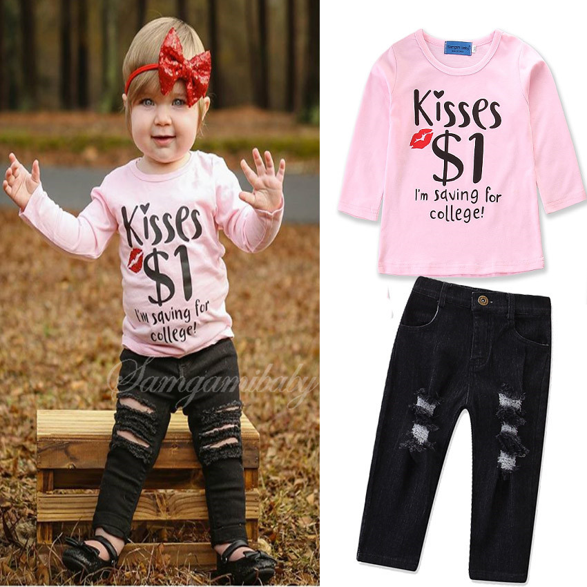 si03 เสื้อยืด+กางเกงยีนส์ size 80-120 5 ตัวต่อแพ็ค