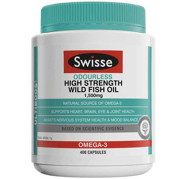 พร้อมส่ง น้ำมันปลาชนิดไร้กลิ่นคาว Swisse Ultiboost Odourless Wild Fish Oil 1500mg. 1000mg.