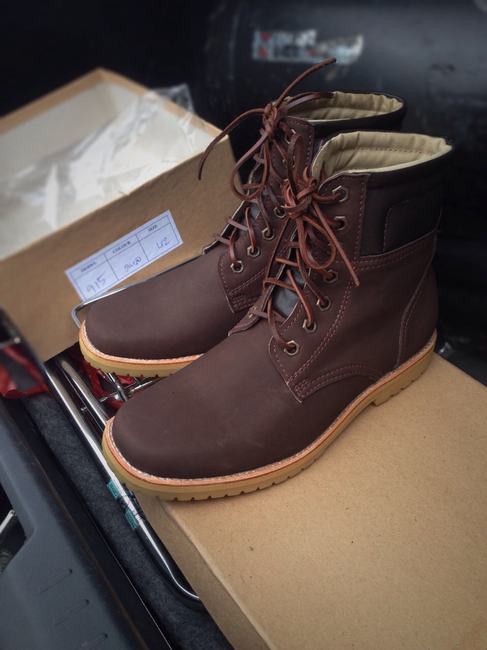 รองเท้าผู้ชาย | รองเท้าแฟชั่นชาย Dark Brown Boots หนังนูบัคแท้
