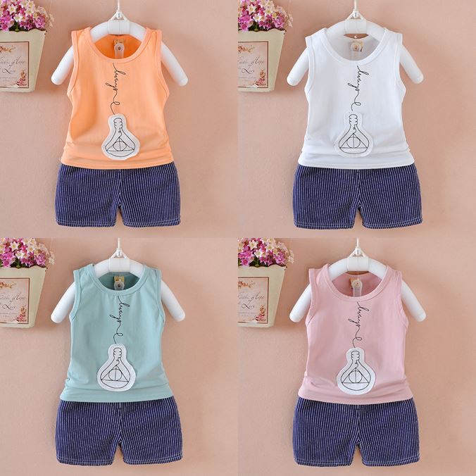 my2549 เสื้อกล้าม+กางเกง size 80-110 จำนวน 4ตัว ต่อแพ็ค
