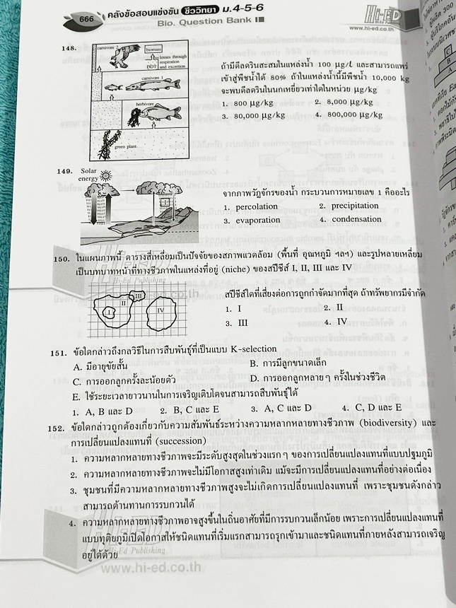 ►หนังสือคลังข้อสอบชีววิทยา◄ หนังสือ Hi-Ed อ.สมาน แก้วไวยุทธ คลังข้อสอบแข่งขันชีววิทยา ม.4-5-6 รวมโจทย์ยากมากกว่า 3,000 ข้อ เป็นโจทย์ข้อสอบแบบคัดแยกบทออกเป็นเรื่องๆ มีเฉลยละเอียดครบทั้ง 3,000 ข้อ หนังสือไม่มีรอยขีดเขียน หนังสือหายาก ขายเกินราคาปก หนังสือเล
